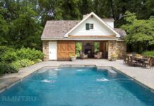 Будиночок біля басейну-навіщо потрібен і як може виглядати